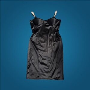 Black (faux) Satin Dress